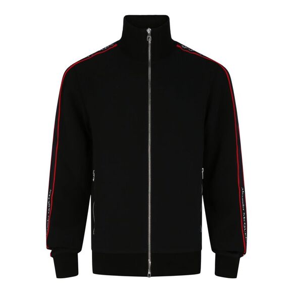 Alexander McQueen Logo Tape Track Jacket Black Mens